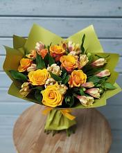 Букет цветов из:  Альстромерии и Розы #REPLACE_PRED# Дубровке Брянской области