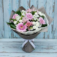 Букет цветов из:  Герберы, Альстромерии и Хризантемы #REPLACE_PRED# Дубровке Брянской области