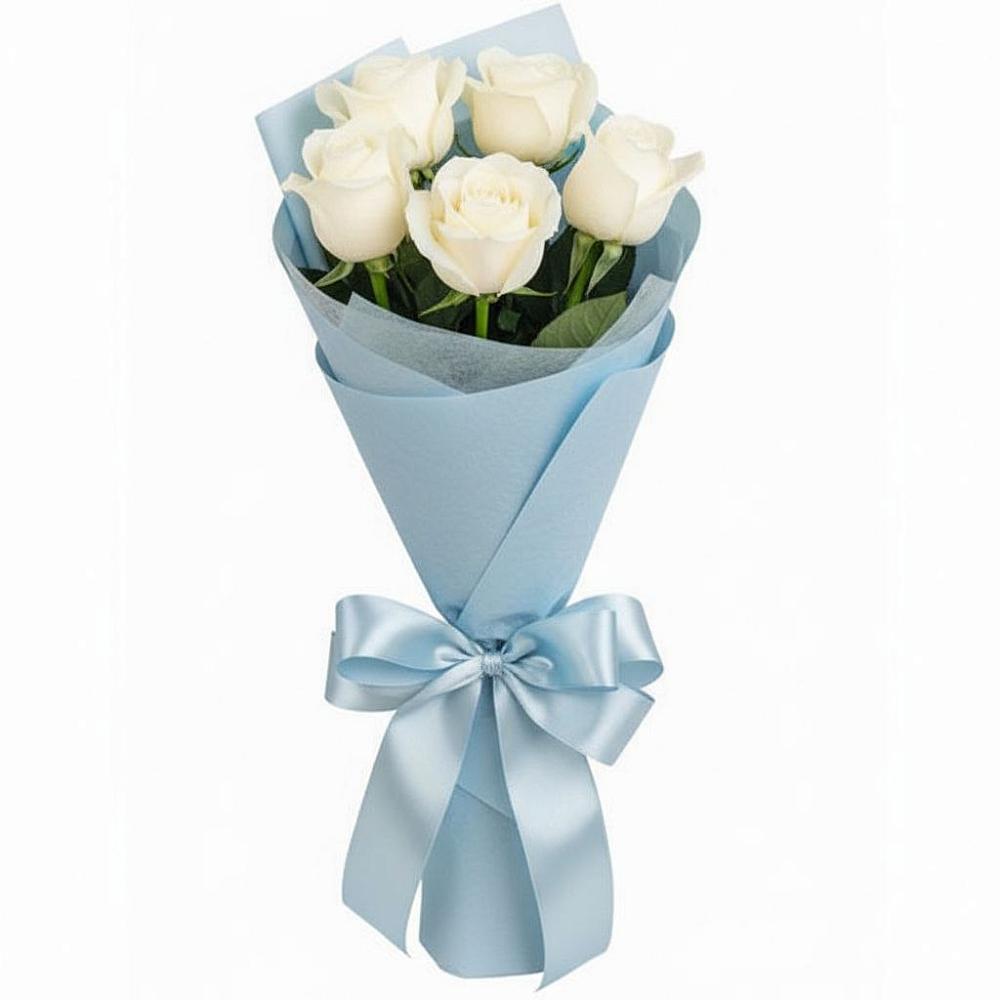 Букет 5 Белых роз Проуд в Дубровке Брянской области