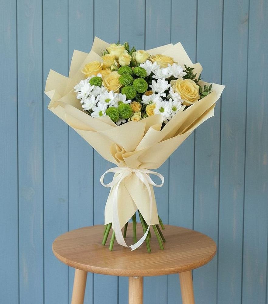 Букет цветов из: Хризантемы и Розы в Дубровке Брянской области