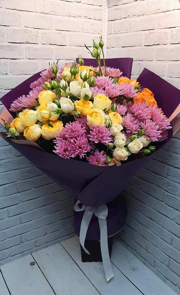 Букет цветов из: Хризантемы и Розы в Дубровке Брянской области