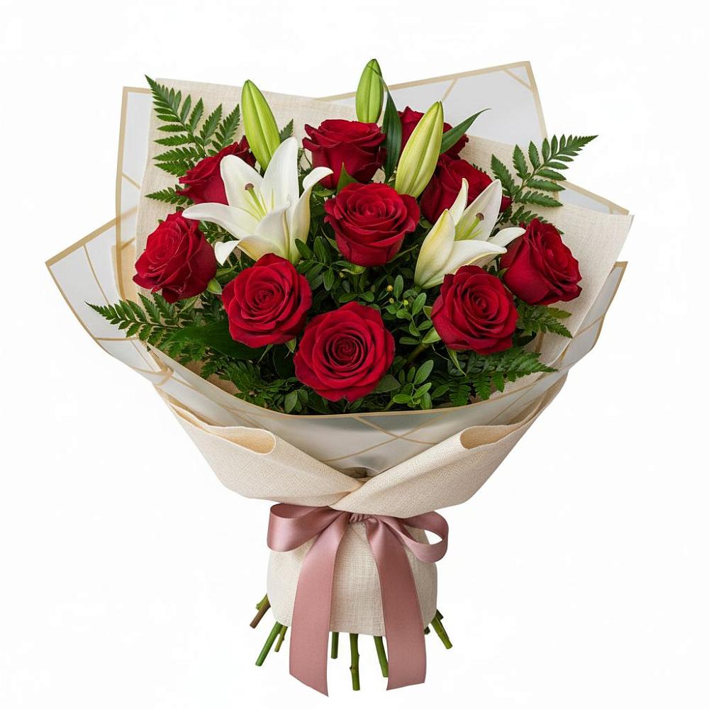 Букет цветов из: Лилии и Розы в Дубровке Брянской области