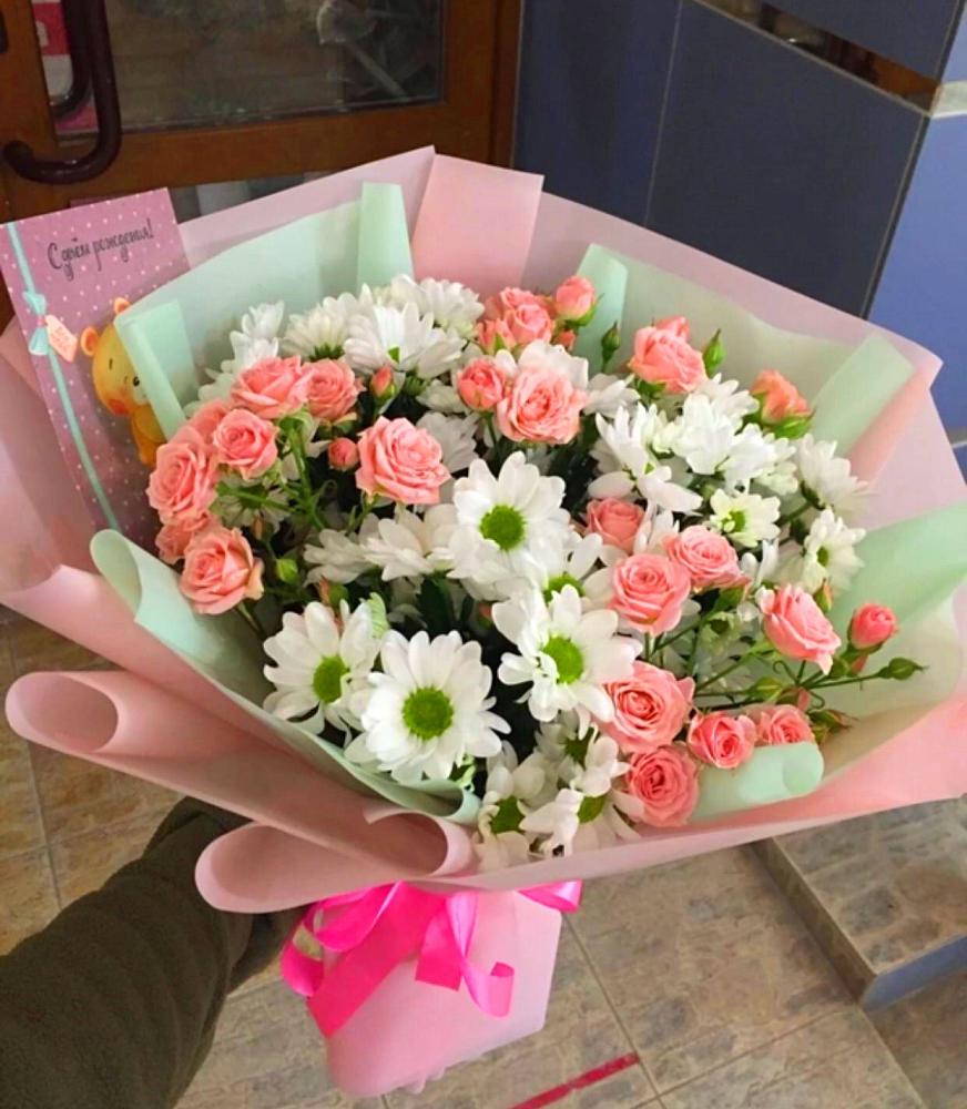 Букет цветов из: Розы и Хризантемы в Дубровке Брянской области