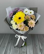 Букет цветов из:  Розы, Герберы и Хризантемы в Дубровке Брянской области