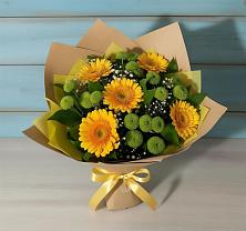 Букет цветов из:  Герберы и Хризантемы в Дубровке Брянской области