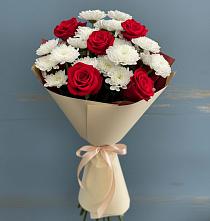 Букет цветов из:  Розы и Хризантемы #REPLACE_PRED# Дубровке Брянской области