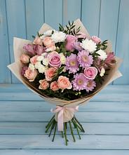 Букет цветов из:  Хризантемы, Розы и Альстромерии в Дубровке Брянской области