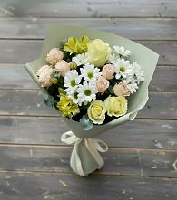 Букет цветов из:  Альстромерии, Розы и Хризантемы в Дубровке Брянской области
