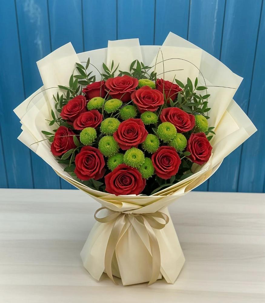 Букет цветов из: Розы и Хризантемы в Дубровке Брянской области