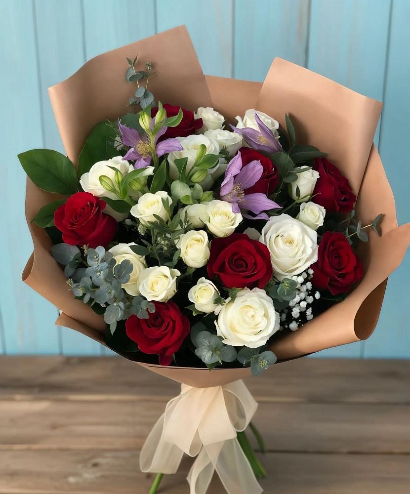 Букет цветов из: Розы и Альстромерии в Дубровке Брянской области